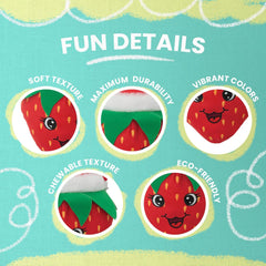 Snugarooz Berry Christmas Dog Toy with Repair Patch – Plush Made from Recycled Bottles – Holiday Design for Small & Medium Dog Breeds