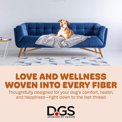 Dog Gone Smart Chilli Kuzzi FIR Blanket - Velvet Velboa and Tipped PV Plush - Ultra-Soft Dog Blanket with Far Infrared Technology - Calms, Relaxes and Heals - Suitable for Every Dog - Slate Blue
