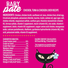 Tiki Cat Baby Pate Wet Cat Food for Kittens, Chicken, Tuna & Chicken Liver