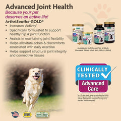 NaturVet 180-Count Clinically Tested ArthriSoothe-Gold Level 3 Advanced Joint Care Soft Chews for Dogs and Cats