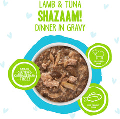 Weruva B.F.F. OMG - Best Feline Friend Oh My Gravy!, Shazaam! with Lamb & Tuna in Gravy Cat Food