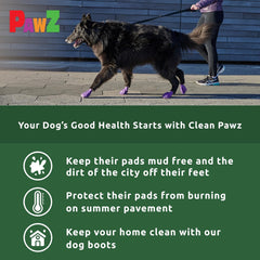 Pawz Purple Water-Proof Dog Boots, 12 Disposable-Reusable Boots
