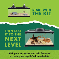 Zilla Snake Habitat Accessory Kit, Easy Starter Kit for Snakes, Includes Lighting, Bedding, Shedding Solution, Shelter and Feeding Dish, Ideal for Habitats 20L - 60BR Terrariums