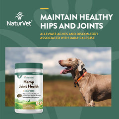 NaturVet Hemp Joint Health, Joint Care Support Supplement for Dogs, Soft Chews, 60ct Made in The USA