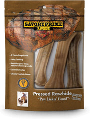 Savory Prime 3-Pack Pressed Bone, 6.5-Inch, Natural
