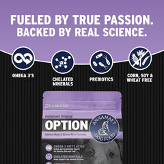Annamaet Original Option Formula Dry Dog Food, 24% Protein (Salmon & Brown Rice), 12-lb Bag