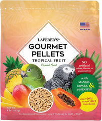 LAFEBER'S Tropical Fruit Gourmet Pellets Pet Bird Food, No Added Sugar, Made with Non-GMO and Human-Grade Ingredients, for Parrots