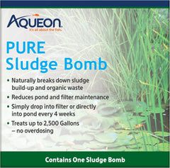 Aqueon Pure Outdoor Pond Natural Cleaning Sludge Bomb for Organic Waste, for Up to 2,500 Gallons