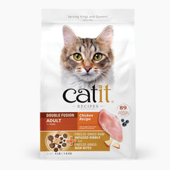 Catit Recipes Double Fusion Adult Cat Food – Chicken Recipe, High-Protein, Freeze-Dried Raw Toppings, No by-Products, Minimally Processed for Optimal Nutrition