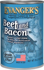 Evanger's Heritage Classics Beef & Bacon Jumbo for Dogs- 12, 20.2 oz Cans