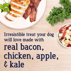 Miracle Corp - Stewart Freeze Dried Dog Food Topper, PuffTops, Bacon, Chicken, Apple & Kale, 3.5 Ounce Resealable Pouch, Flavor Enhancing Meal Topper or Dog Treat, Made in USA