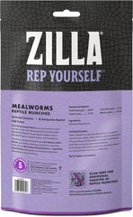 Zilla Reptile Munchies, Mealworms, All-Natural, Dehydrated Mealworms, Ideal for Bearded Dragons, Leopard Geckos, Chameleons and other lizards, Resealable Bag