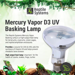 DrTims Aquatics: Mercury Vapor D3 Uv Basking Lamp
