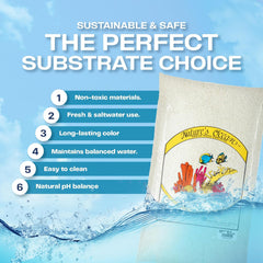Nature’s Ocean Marine White Sand - 20 lbs - Natural Aquarium Substrate, Supports Water Balance & pH, Ideal for Freshwater, Marine & Reef Tanks