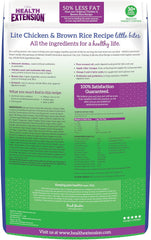 Health Extension Little Bites Lite Chicken & Brown Rice Dry Dog Food (15 lb / 6.8 kg) - Natural Formula with Probiotics & Superfoods for Overweight Adult Dogs