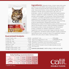 Catit Recipes Double Fusion Weight Control Cat Food – Chicken Recipe, High-Protein, Freeze-Dried Raw Toppings, No by-Products, Minimally Processed, Balanced Nutrition