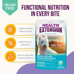 Health Extension Grain Free Buffalo & Whitefish Little Bites (23.5 lb / 10.66 kg) - Small Kibble Formula with Omega 3 & Whole Foods for Teacups, Toys & Miniature Dogs