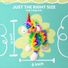 Snugarooz Momma Llama Dog Toy with Repair Patch – Soft Tie-Dye Plush with Iridescent Horn – Crinkle & Squeaker – Ideal Cuddle Buddy for Your Pet