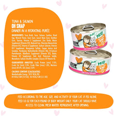 Weruva B.F.F. Play - Best Feline Friend Paté Lovers, Aw Yeah!, Tuna & Salmon Oh Snap! with Tuna & Salmon