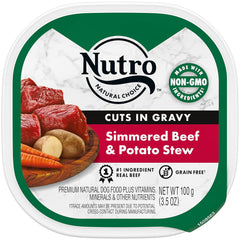 NUTRO Adult Natural Grain Free Wet Dog Food Cuts in Gravy Simmered Beef & Potato Stew, 3.5 oz. Tray