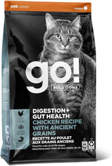Go! Solutions Digestion + Gut Health, Dry Cat Food, Chicken Recipe with Ancient Grains