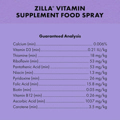 Zilla Vitamin Supplement Food Spray, with Carotene, Spray-on Multivitamin Supplement for Reptiles
