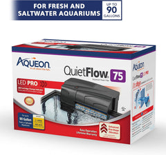 Aqueon QuietFlow LED PRO Aquarium Power Filter, Size 75