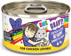 Weruva B.F.F. OMG - Best Feline Friend Oh My Gravy!, Chicken & Beef Be Happy with Chicken & Beef in Gravy