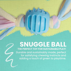 Snugarooz Snuggle Ball Dog Toy – TPR with Braided Cotton Rope – Aids Dental Health – Durable for Chewing & Fetch Play - Made from Recycled Materials