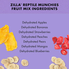 Zilla Reptile Food Munchies Fruit Mix for Pet Iguanas, Skinks, Tegus, Box Turtles, Tortoises & Hermit Crabs, 2.5 Ounce