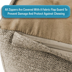 Arlee Memory Foam Pet Bed, Sofa Couch Style, Small/Medium, Comfortable Cuddler with Extra Support, Durable Fabric, and Premium Memory Foam for Dogs and Cats, Good for Living Room, Bedroom, Walnut Tan