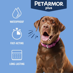 PetArmor Plus Flea and Tick Prevention for Dogs, Dog Flea and Tick Treatment, 3 Doses, Waterproof Topical, Fast Acting, Large Dogs (45-88 lbs)