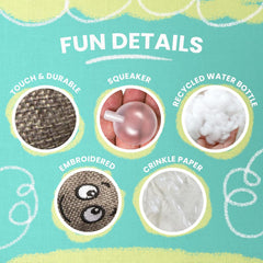 Snugarooz Baby Sophie The Starfish Dog Toy with Repair Patch - Durable Plush with Squeaker & Crinkle Sounds - Ideal for Fun Playtime Adventures