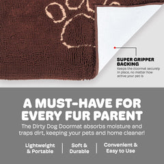 Dog Gone Smart Dirty Dog Doormat - Fast Drying Rug with Super Gripper Backing for Clean Floors - Super Absorbent and Machine Washable Mat for Muddy Paws 60In X 30 in