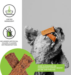 BIXBI Hip & Joint Support Chicken Jerky Dog Treats - USA Made Grain Free Dog Treats - Glucosamine, Chondroitin for Dogs - High in Protein, Antioxidant Rich, Whole Food Nutrition, No Fillers