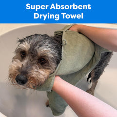 SPOT Clean Paws Chenille Microfiber Dog Towel, Super Absorbent with Corner Hand Pockets, Dries Wet Paws & Body Fast, Machine Washable