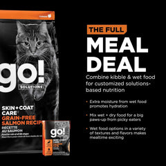 Go! Solutions Skin + Coat Care, Wet Cat Food, Salmon Pâté with Grains for Sensitive Skin, 6.4 oz