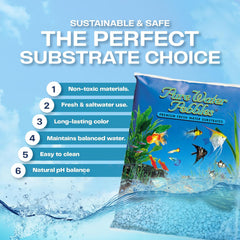 Heavenly Blue Aquarium Gravel - Non-Toxic, Colorfast, Vibrant Substrate for Aquariums, Terrariums, Ponds & Crafts