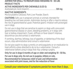 Canine Aspirin for Dogs | Fast Pain Relief | Small to Medium Dogs | Liver Flavor | 75 Chewable Tablets