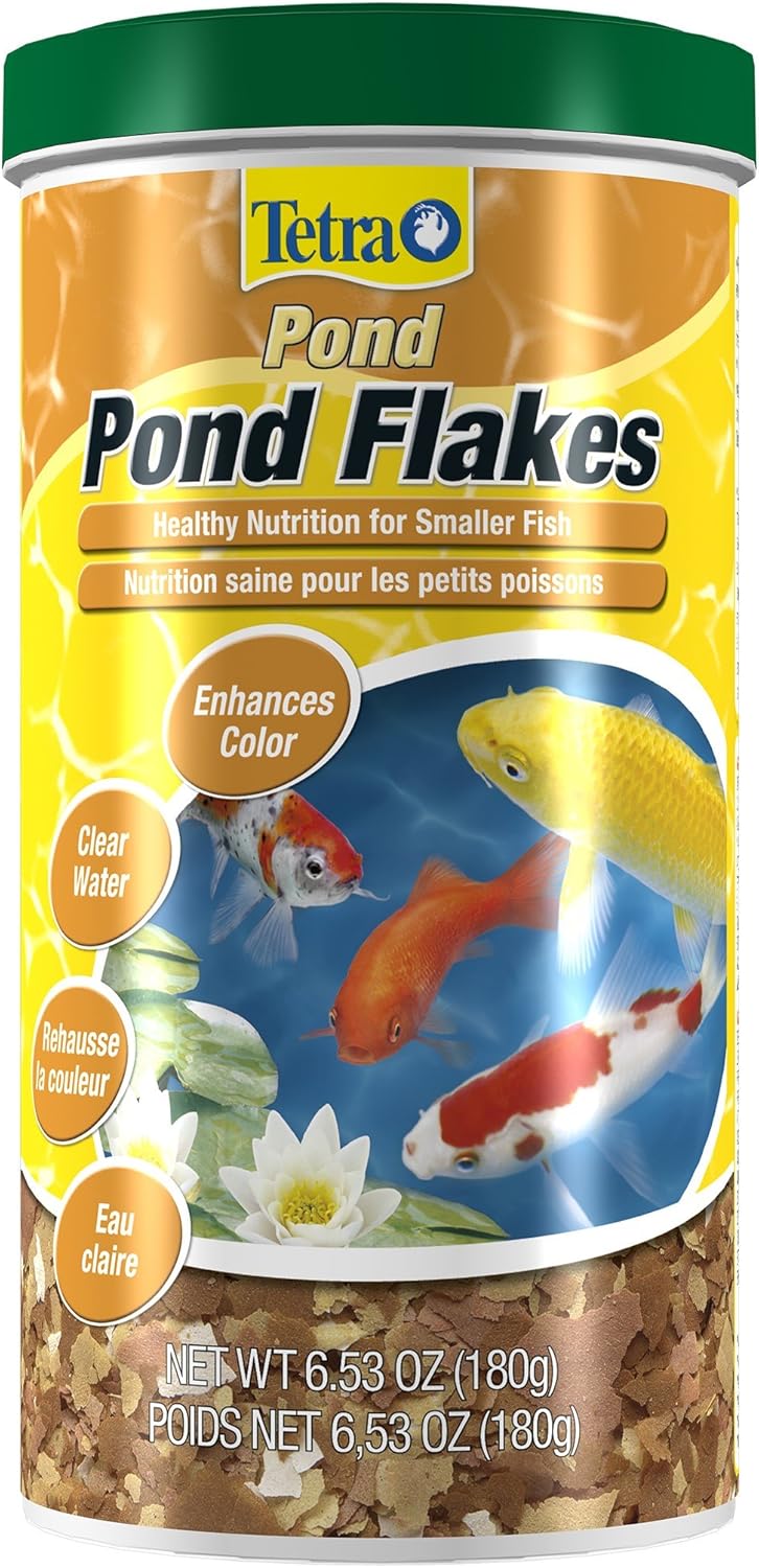 Tetra Pond Flakes Complete Nutrition for Smaller Pond Fish, Goldfish and Koi Fish, 6.35 oz