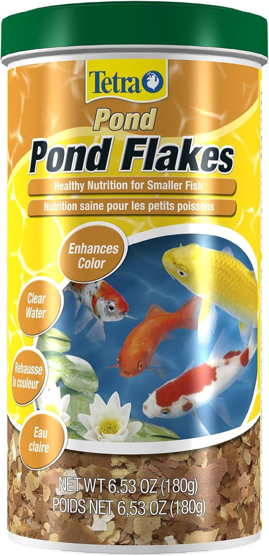 Tetra Pond Flakes Complete Nutrition for Smaller Pond Fish, Goldfish and Koi Fish, 6.35 oz
