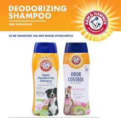 Arm & Hammer Deodorizing Dog Shampoo for Smelly Dogs & Puppies with Baking Soda - Tearless, Moisturizing Dog Shampoo for Sensitive Skin - Dog Odor Shampoo - Kiwi Blossom Scent, 20 Fl Oz