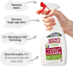 Nature's Miracle Small Animal Cage and Surface Cleaner, Bio-Enzymatic Cleaning Formula, Destroy Tough Stains and Odors, 24 Ounces