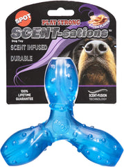 SPOT Play Strong Scent-sations Trident - Scent-Infused, Strong, Durable TPR Rubber, Heavy Duty Dog Toys for Aggressive Chewers