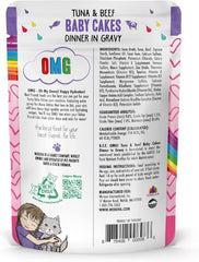 Weruva B.F.OMG - Best Feline Friend Oh My Gravy!, Tuna & Beef Baby Cakes with Tuna & Beef in Gravy Cat Food