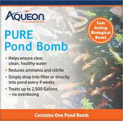 Aqueon Pure Outdoor Pond Water Natural Cleaning Bomb for Reducing Ammonia and Nitrite, for Up to 2,500 Gallons