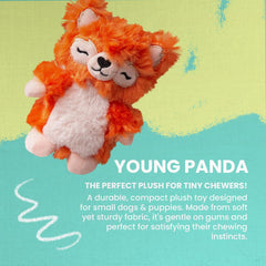 Snugarooz Young Panda with Repair Patch - Plush Dog Toy with Squeaker & Crinkle - Fun, Soft Chew Toy for Dogs - Made with Sustainable, Eco-Conscious Materials