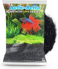 Activ Betta Black Aquarium Gravel - 1 lb - Natural Freshwater Substrate with Live Beneficial Elements - Instant Cycling, Easy Maintenance