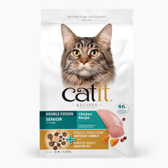 Catit Recipes Double Fusion Senior Chicken Recipe – High-Protein, Freeze-Dried Raw Meat, Nutrient-Dense for Healthy Senior Cats, Fresh Chicken, No Corn, Wheat, Soy, or by-Products