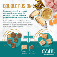 Catit Recipes Double Fusion Senior Chicken Recipe – High-Protein, Freeze-Dried Raw Meat, Nutrient-Dense for Healthy Senior Cats, Fresh Chicken, No Corn, Wheat, Soy, or by-Products